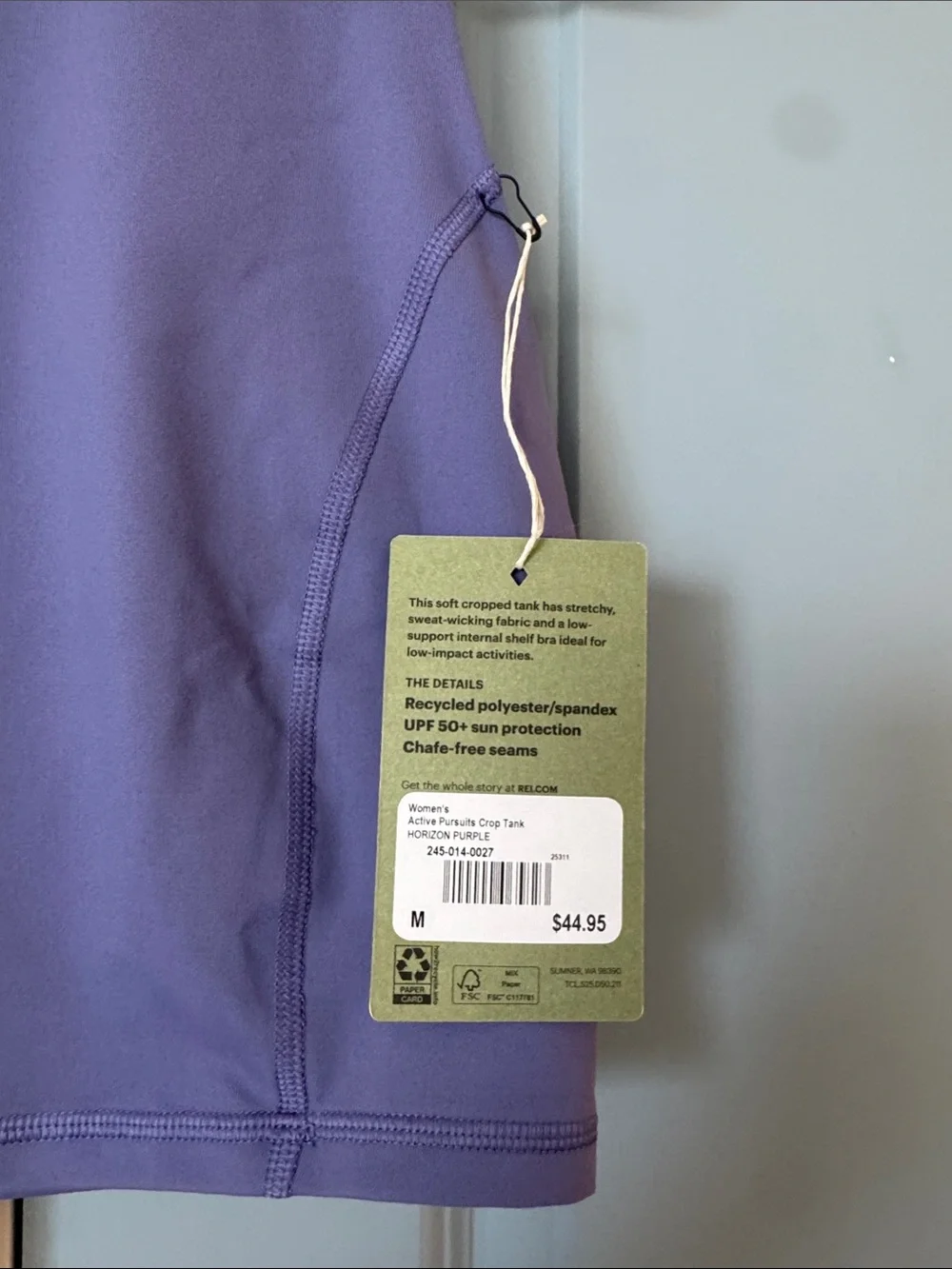 REI Active Pursuits Crop Tank Top - Horizon Purple - Picture 9 of 10